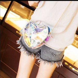 NWT Mini Holographic Heart Crossbody